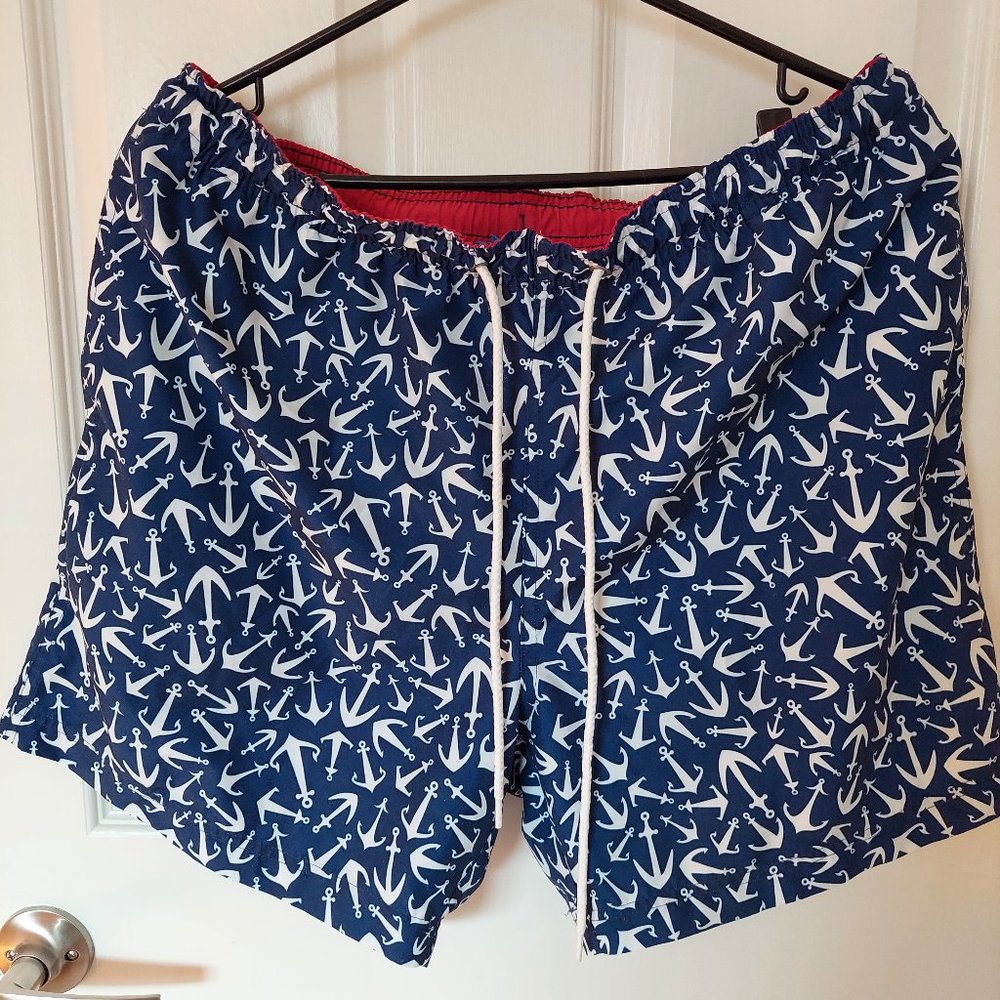 BOCA Classics Men's  Lined  Swim Shorts/Trunks Size (L),  Anchor Print